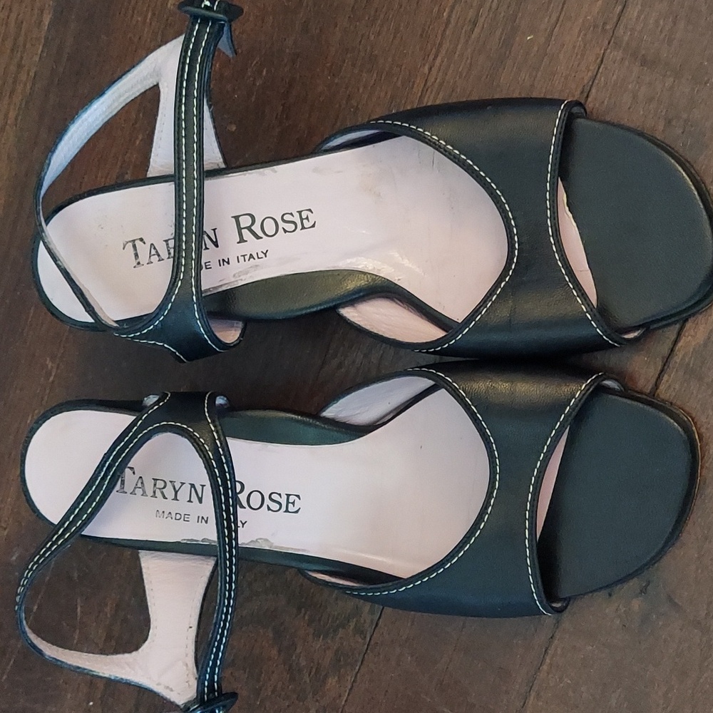 Black Taryn Rose leather sandals